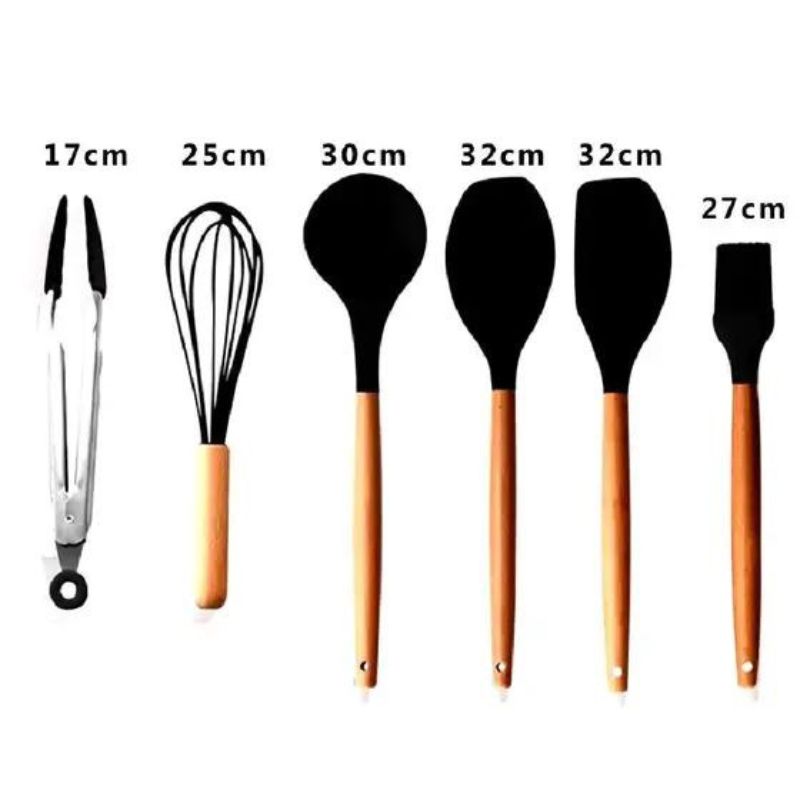 Kit Utensílios de Cozinha Silicone - 6 Peças