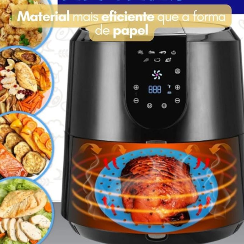 Tapete Protetor Redondo de Silicone para Air Fryer