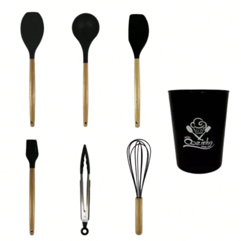 Kit Utensílios de Cozinha Silicone - 6 Peças