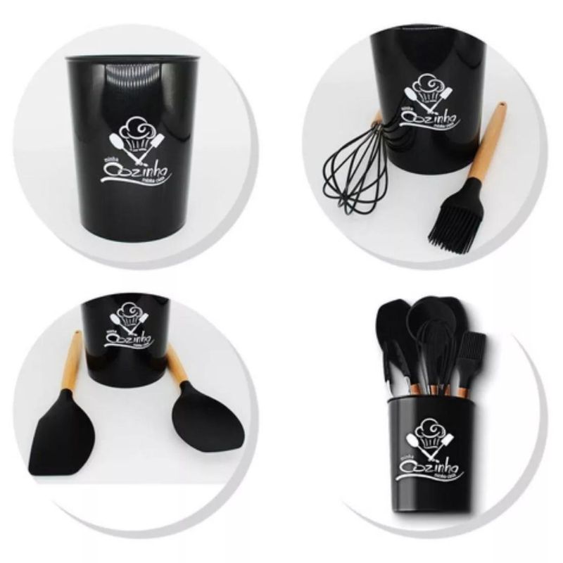 Kit Utensílios de Cozinha Silicone - 6 Peças