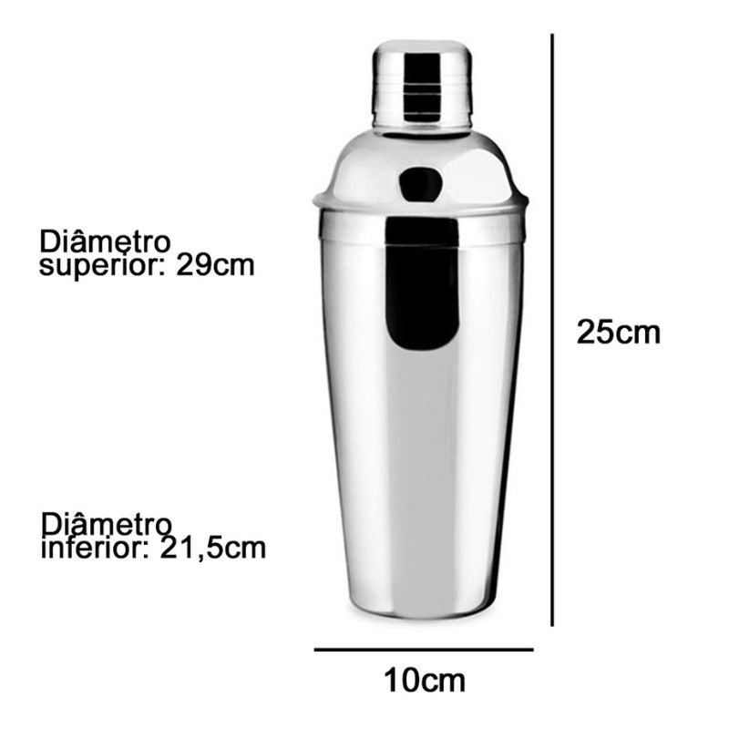 Coqueteleira em Inox 500ml - Shake Master