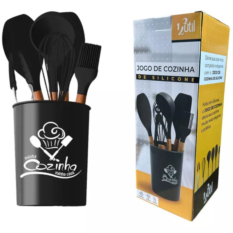 Kit Utensílios de Cozinha Silicone - 6 Peças