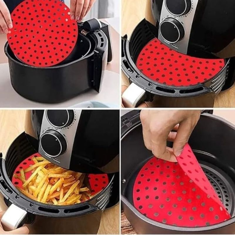 Tapete Protetor Redondo de Silicone para Air Fryer