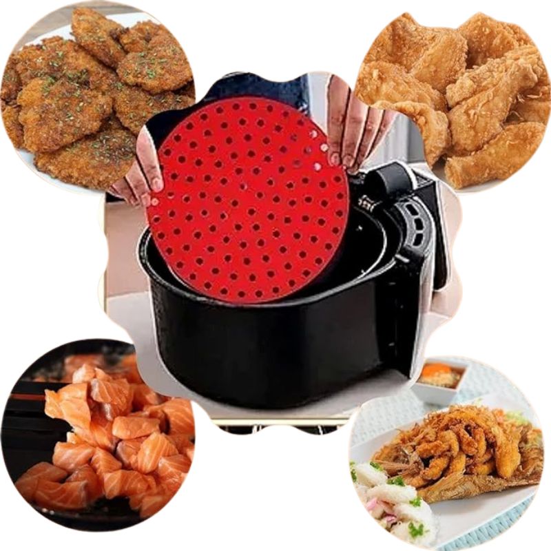 Tapete Protetor Redondo de Silicone para Air Fryer